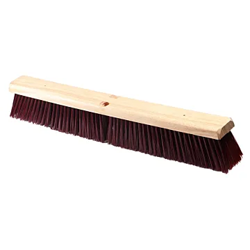 Magnolia Brush 24 in Broom Head ONLY, Stiff Coarse Brown Plastic 3 in Bristles for Threaded Handle