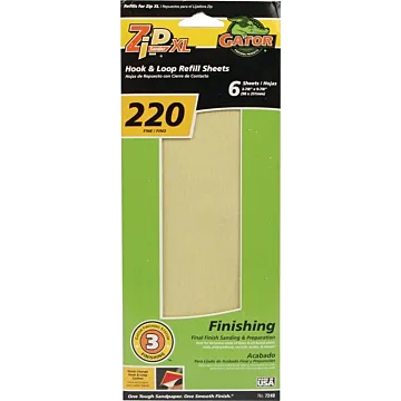 Gator 7249 Refill Sanding Sheet, 220 Grit, Extra Fine, Aluminum Oxide Abrasive