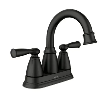 Moen Banbury Matte black two-handle high arc bathroom faucet