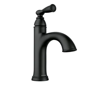 Moen Banbury Matte black one-handle high arc bathroom faucet