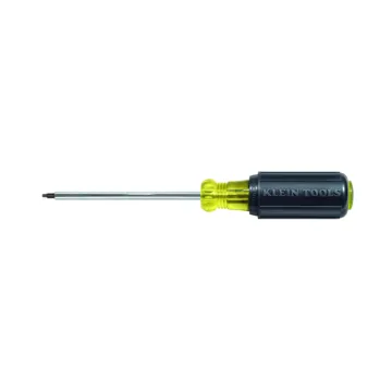 Klein Tools #3 Square Recess Screwdriver, 4-Inch Round Shank