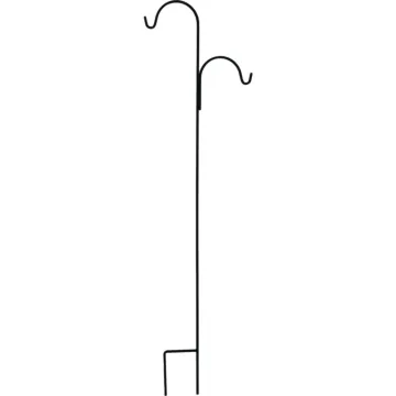 Urban Garden Square Steel Offset Shepherd Hook (Matte Black) 90 in.