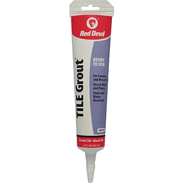 Red Devil 0425 Tile Grout, White, 5.5 oz Squeeze Tube