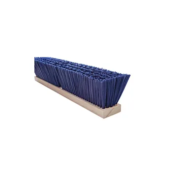 Magnolia Brush 24 in Push Broom, Heavy Gauge Blue Plastic 3 in Bristles for Flex Handle