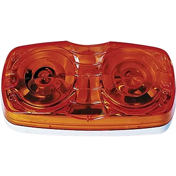 Peterson PM V138A Marker Light, Rectangular, 4 in W, 2 in H, 12 V, Incandescent Lamp, Amber Lens, Surface