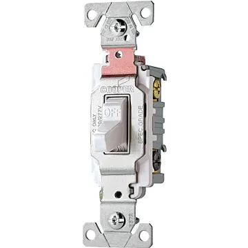 Eaton Wiring Devices CS320W Toggle Switch, 20 A, 120/277 V, 3 -Position, Lead Wire Terminal, Nylon Housing Material