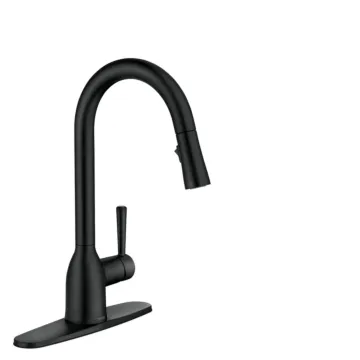 Moen Adler Matte black one-handle high arc kitchen faucet