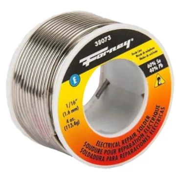 Forney 38073 Solder, 4 oz, Solid, Silver/White, 375 deg F Melting Point
