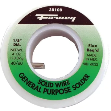 Forney 38108 Solder, Silver/White, 4 oz, Solid, 460 deg F Melting Point