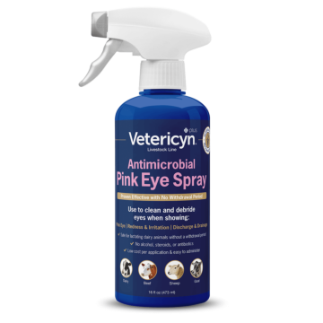 Vetericyn 16 oz 0.0150% Hypochlorous Acid Electrolyzed Water, Sodium Chloride, Phosphates, Sodi Antimicrobial Pink Eye Spray