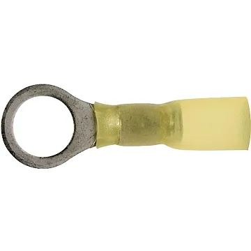 Calterm 65726 Ring Terminal, 12 to 10 AWG Wire, Copper Contact, Yellow, 7/PK