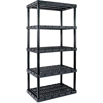 5 Tier Plastic Shelving (Black)