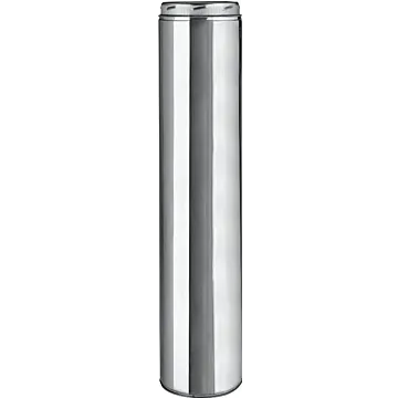 SELKIRK Selkirk 208148 Chimney Pipe, 8 in ID, 10 in OD, 48 in L, Stainless Steel