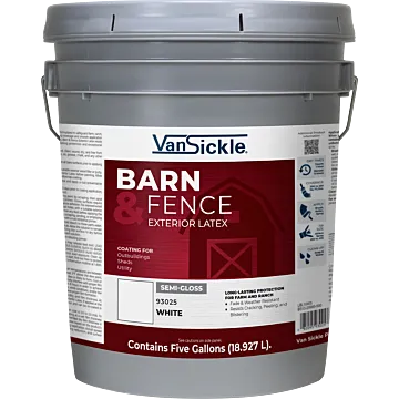 Van Sickle Barn & Fence Exterior Latex Semi-Gloss White 5 Gallon