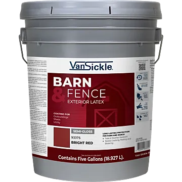 Van Sickle Barn & Fence Exterior Latex Semi-Gloss Bright Red 5 Gallon