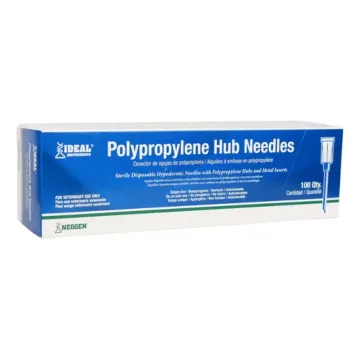 Ideal Instruments® 20 ga x 1/2 in L Polypropylene Material Yellow Color Disposable Hub Needle