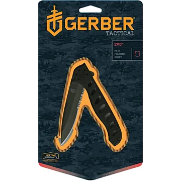 Gerber 22-41432 Folding Knife, 3.43 in L Blade, High Carbon Stainless Steel Blade, 1-Blade, Black Handle