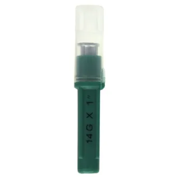 Ideal Instruments® 14 ga x 1.5 in L Aluminum Material Green Color Disposable Hub Needle