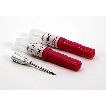 Ideal Instruments 18 ga x 1 in Pink Color Aluminum Material Disposable Hub Needle