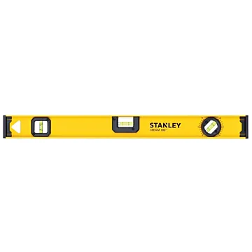 Stanley STANLEY 42-324 I-Beam Level, 24 in L, 3-Vial, 1-Hang Hole, Non-Magnetic, Aluminum, Black/Yellow