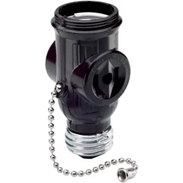 Pass & Seymour Legrand 1406CC10 Lamp Holder/Outlet Adapter, 250 W, Black