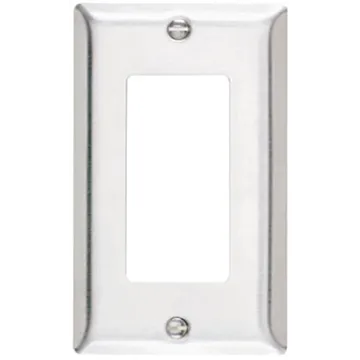 Pass & Seymour Legrand SS26CC25 Wallplate, Decorative, 4-1/2 in L, 2-3/4 in W, 1-Gang, Stainless Steel, Silver, Brushed