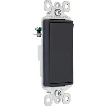 Pass & Seymour Legrand radiant Series TM870BKCC10 Paddle Switch, 15 A, 120/277 VAC, Push Wire, Side Wire Terminal, Black