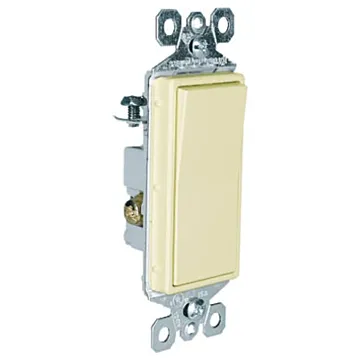 Pass & Seymour Legrand radiant Series TM873ICC10 Paddle Switch, 15 A, 120/277 VAC, Push Wire, Side Wire Terminal, Ivory, 3-Pole