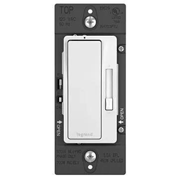 Pass & Seymour Legrand radiant RH703PTUTCCCV4 Dimmer, 120 VAC, CFL, EFL, ELV, Halogen, Incandescent, LED, MLB Lamp, 3-Way