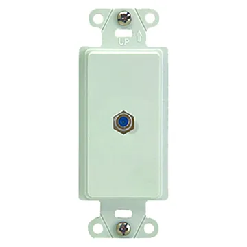 Pass & Seymour On-Q WP3214WHV1 Coaxial Wall Jack, 4 in L, 1.03 in W, 1 -Port, Plastic, White