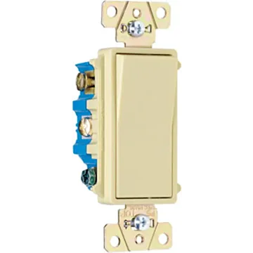 Pass & Seymour Legrand radiant Series TM874ICC6 Paddle Switch, 15 A, 120/277 VAC, Push Wire, Side Wire Terminal, Ivory, 4-Pole