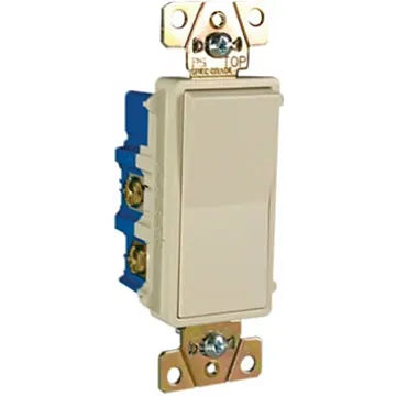 Pass & Seymour Legrand radiant Series TM874LACC6 Paddle Switch, 15 A, 120/277 VAC, Push Wire, Side Wire Terminal, Light Almond, 4-Pole