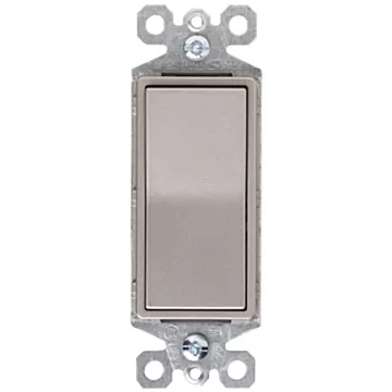 Pass & Seymour Legrand radiant Series TM873NICC10 Paddle Switch, 15 A, 120/277 VAC, Push Wire, Side Wire Terminal, Nickel