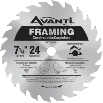 Freud Tools Avanti 7-1/4 In. 24-Tooth Framing Circular Saw Blade