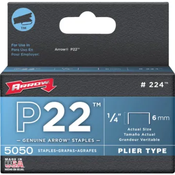 Arrow Fastener Arrow P22 Plier Type Staple, 1/4 In. (5050-Pack)