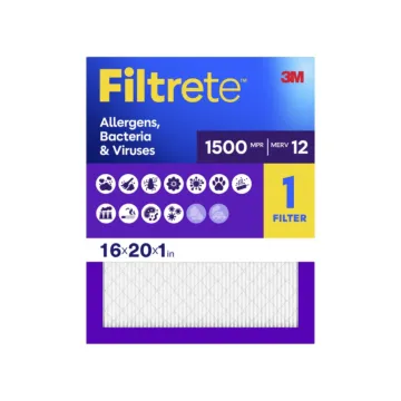 3M Filtrete™ Allergens, Viruses & Air Pollutants Air Filter 1500 MPR 2000-4-HR, 16 in x 20 in x 1 in (40.6 cm x 50.8 cm x 2.5 cm)