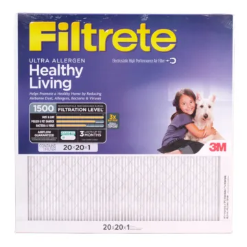 3M Filtrete™ Allergens, Bacteria & Viruses Air Filter 1500 MPR 2002-4-HR, 20 in x 20 in x 1 in (50.8 cm x 50.8 cm x 2.5 cm)