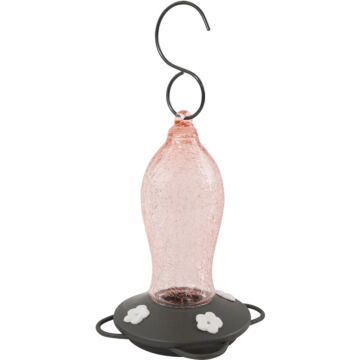 Nature's Way Crackle Glass Hummingbird Feeder (Blush Pink) 16 oz
