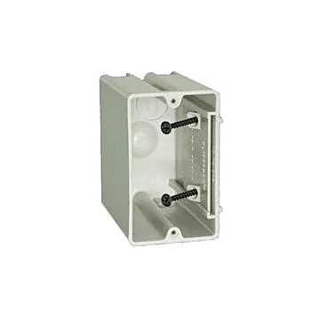 Sliderbox SB-1 Electrical Box, 1-Gang, 2-Outlet, 1-Knockout, 1/2 in Knockout, PVC, Beige/Tan, Screw, Wall