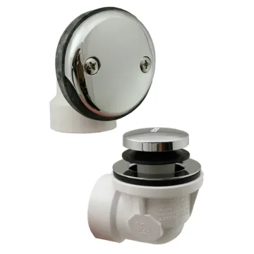 Jones Stephens Schedule 40 PVC Two-Hole Chrome Plated Toe Touch, Standard Half Kit - No Pipe or Tee Included