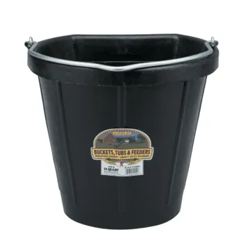 Little Giant Products Little Giant Duraflex 18 Qt. Black Rubber Flat Back Bucket