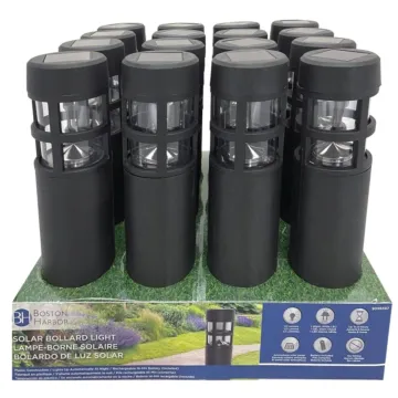 Boston Harbor Solar Bollard Pathway Light w/ AA Battery (Black)