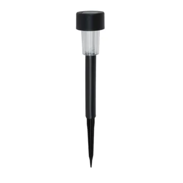 Boston Harbor 26077 Solar Stake Light, NI-Mh Battery, Button Cell Battery, 1-Lamp, Plastic Fixture, Black