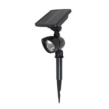Boston Harbor Solar Spotlight w/ Li-Ion Battery (Black)