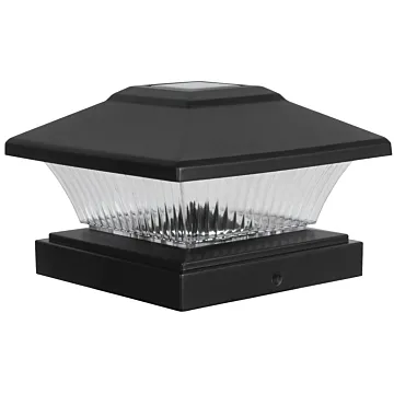 Boston Harbor 26085 Solar Fence Post Cap Lights, Plastic, Black