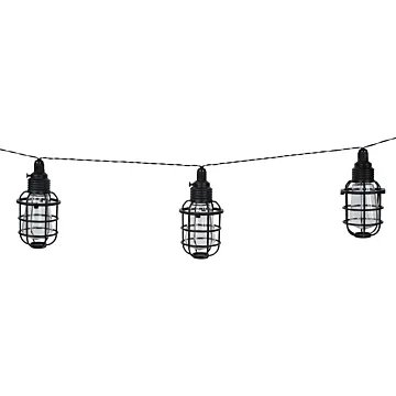Boston Harbor Solar String Lantern Light w/ AA Battery (Black - 10 Lamps)