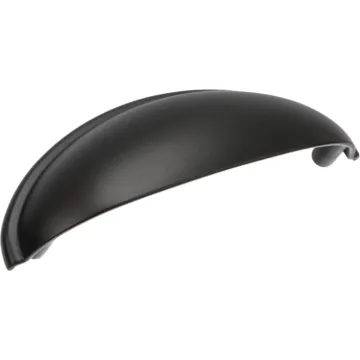 Amerock Ravino 3 In. Matte Black Cup Cabinet Drawer Pull