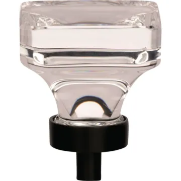 Amerock Glacio Square Clear/Black Bronze Cabinet Knob