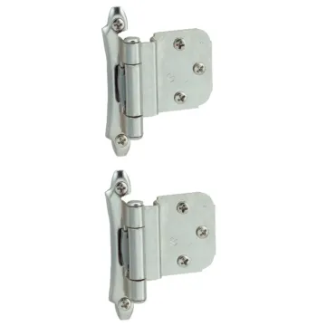 Amerock Polished Chromium 3/8 In. Self-Closing Inset Hinge, (2-Pack)