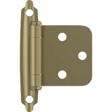 Amerock Variable Overlay Self-Closing Face-Mount Cabinet Hinge (Golden Champagne - 2pk) 3/4 in.